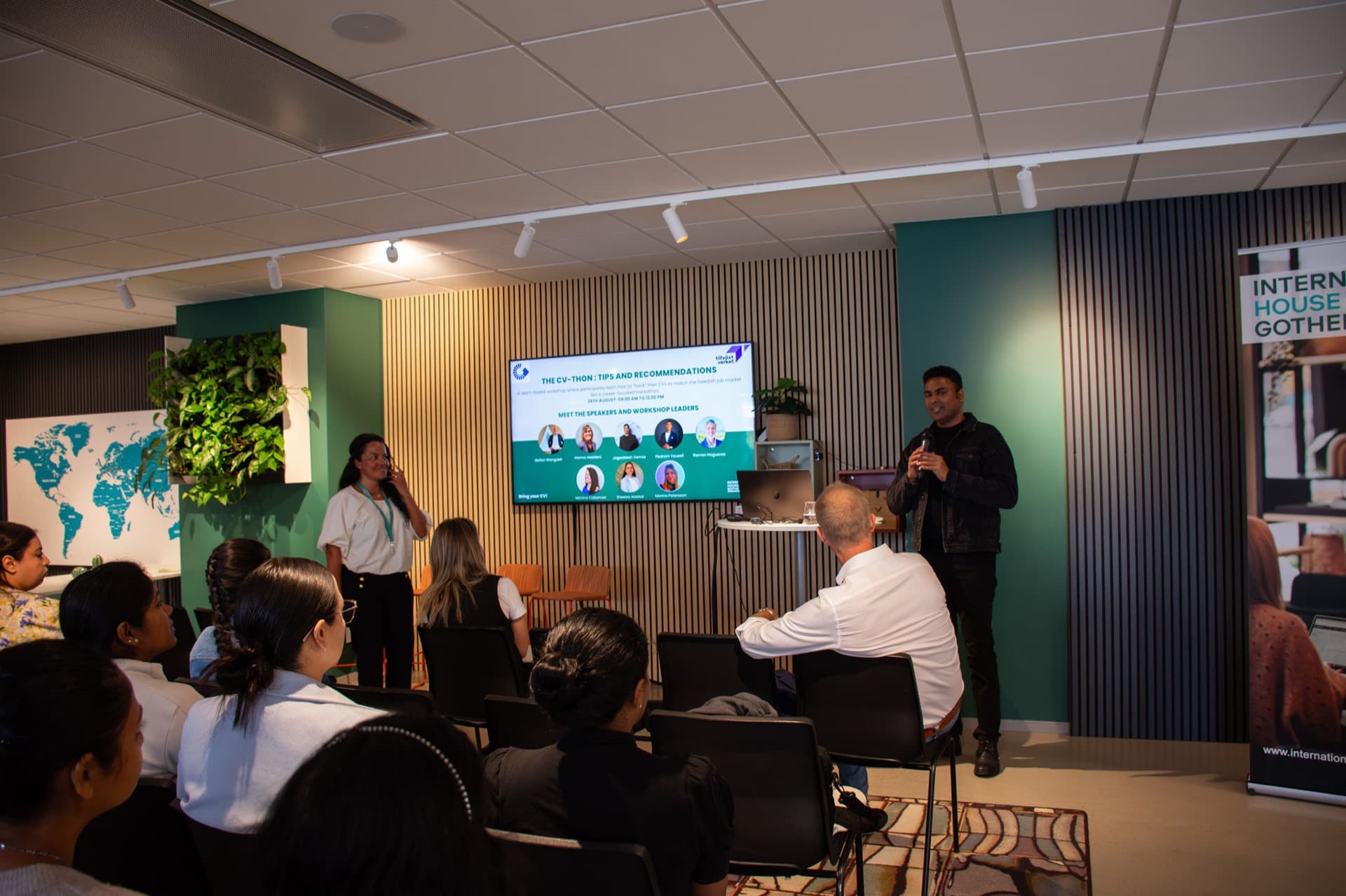 Jagadeesh Varma leading a practical workshop for an audience in Gothenburg