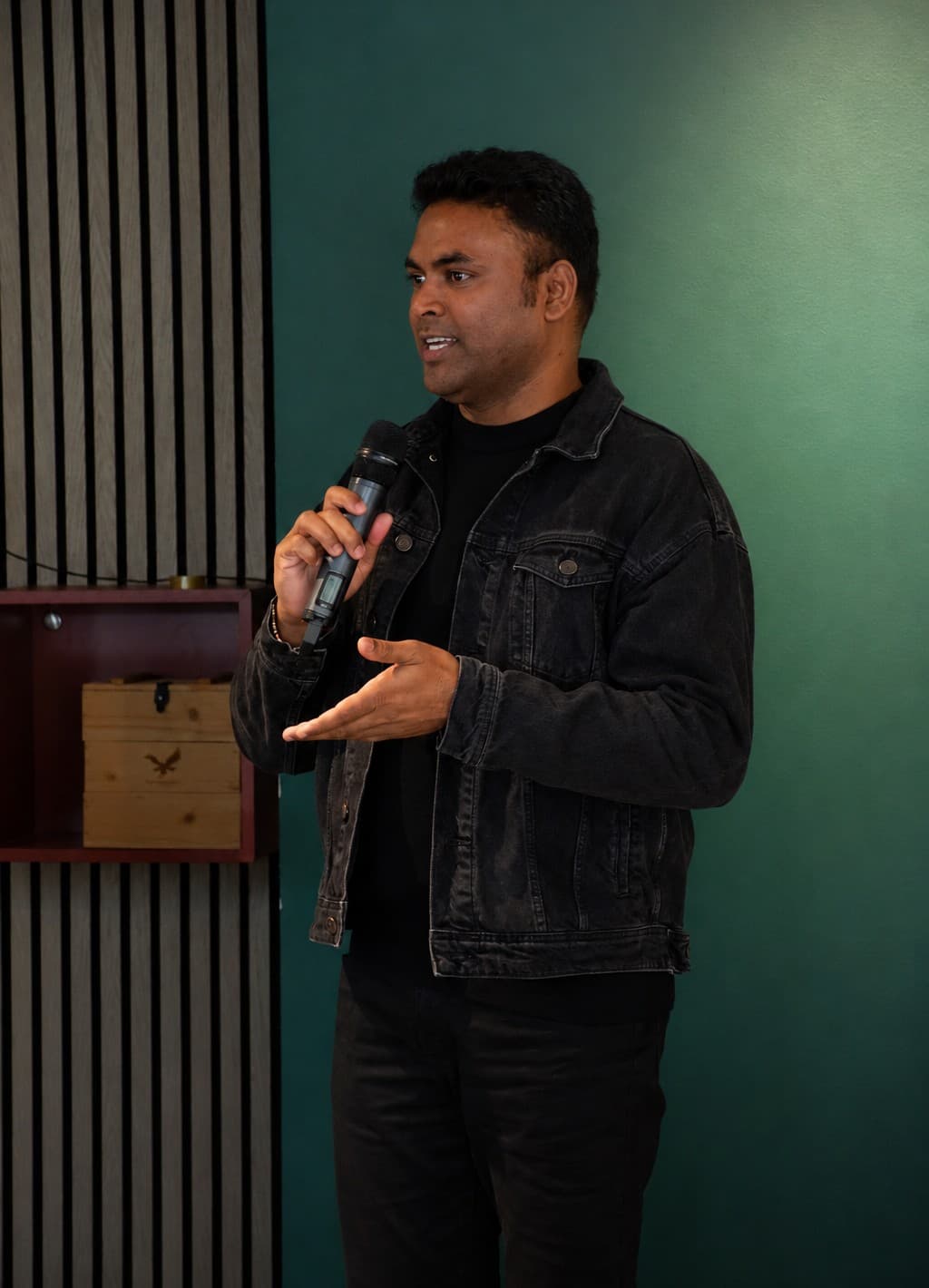 Jagadeesh Varma speaking at a career workshop